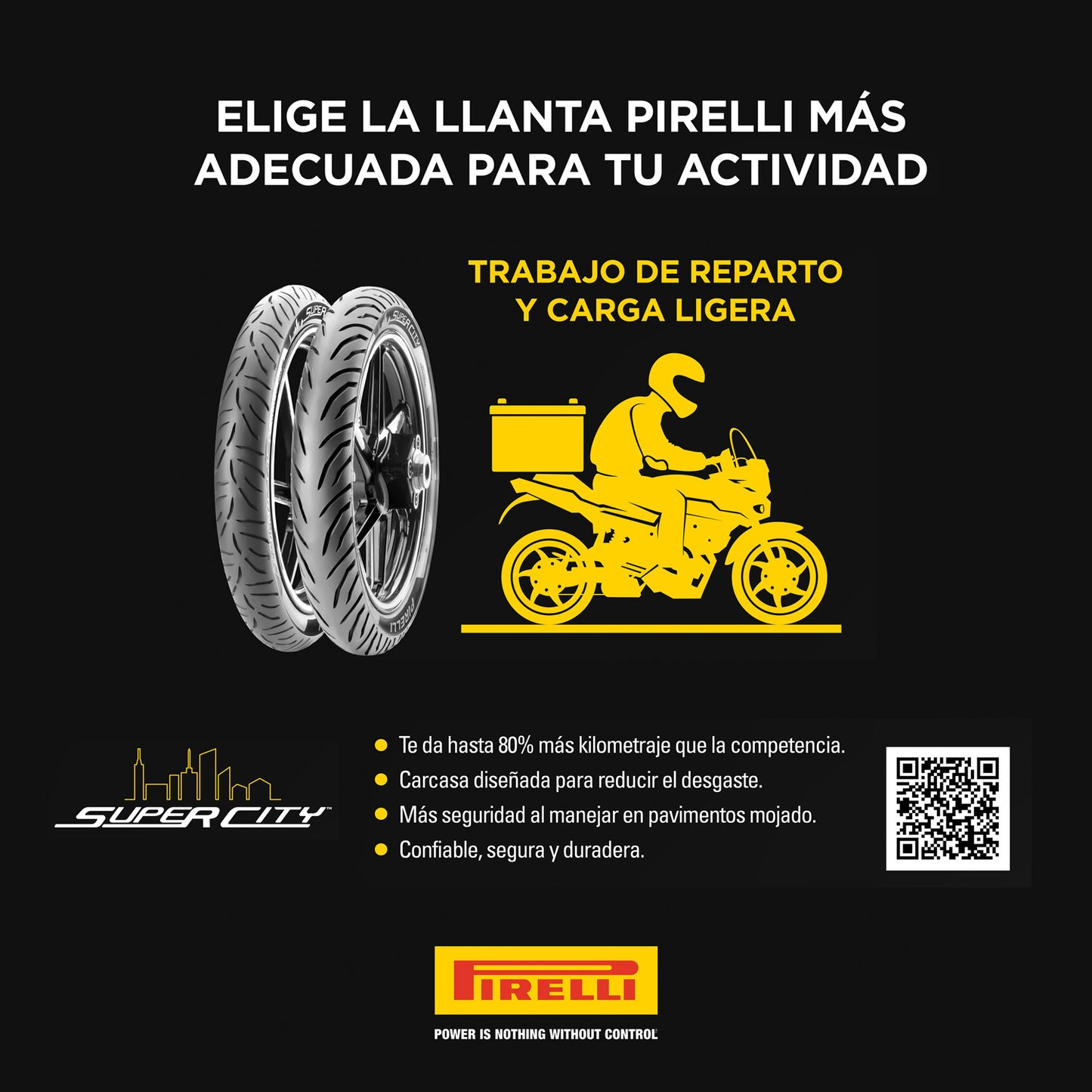 Llanta Pirelli Super City para motocicleta urbana, alto rendimiento y seguridad en México