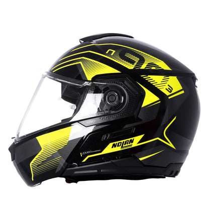 Casco N90-3 Comeback N-com 45 Negro/Amarillo Nolan