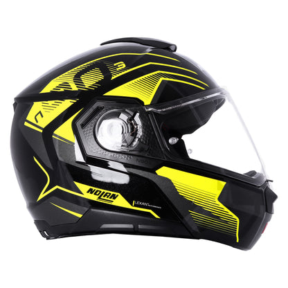 Casco N90-3 Comeback N-com 45 Negro/Amarillo Nolan