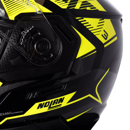 Casco N90-3 Comeback N-com 45 Negro/Amarillo Nolan