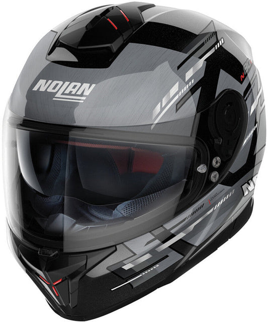 Casco N80-8 Meteor N-com 67 Gris/Negro/Blanco Nolan