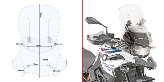 Parabrisas Airflow BMW F750GS; F850GS : AF5127 Givi