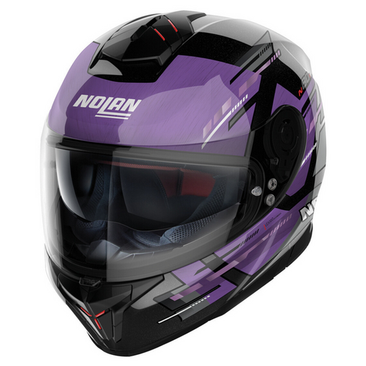 Casco N80-8 Meteor N-com 70 Negro/Purpura Nolan