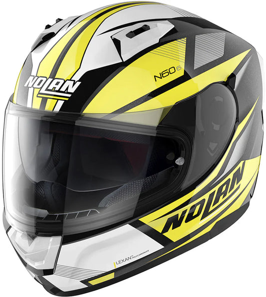 Casco N60-6 Downshift 37 Negro/Blanco/Amarillo Nolan