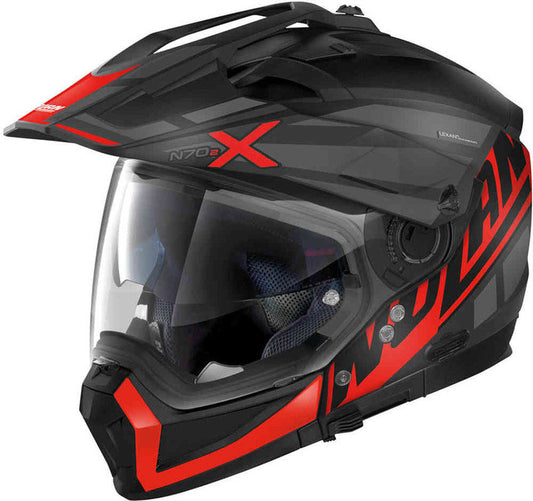 Casco N70-2 X Mirage N-com 55 Negro Mate/Rojo  Nolan