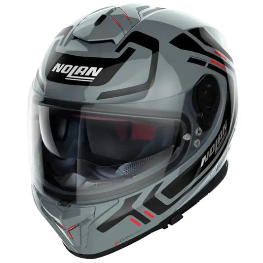 Casco N80-8 Ally N-com 51 Gris/Negro/Rojo Nolan