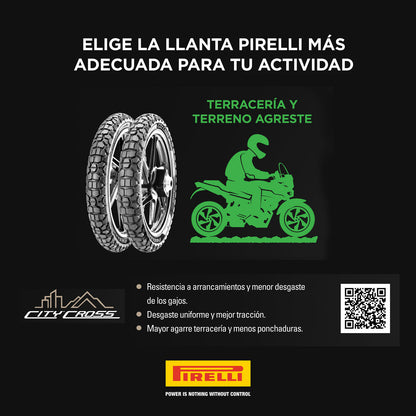 Llanta Pirelli City Cross para motocicleta urbana y de doble propósito, alto desempeño en México