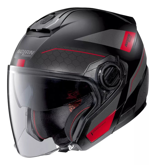 Casco N40-5  Pivot N-com 25 Negro/Rjo Nolan