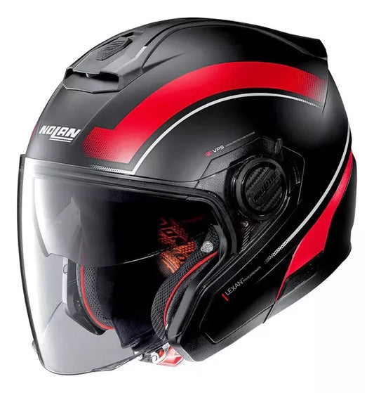 Casco N40-5 Resolute N-com Negro Mate/Rojo 17 Nolan
