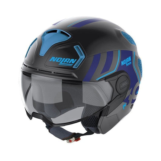 Casco N30-4  T Parkour 27  Gris Mate/Azul Nolan