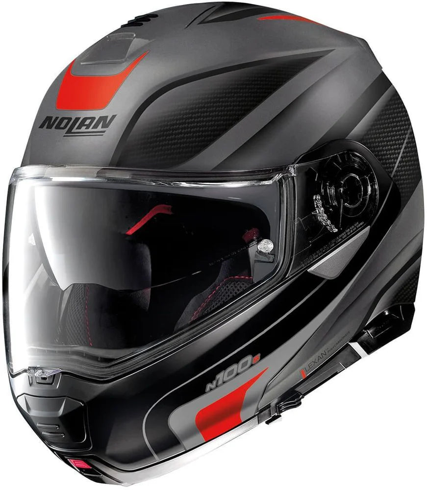 Casco N100-5 orbiter N-Com 68 Gris Negro Rojo